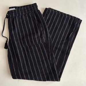 Sonoma Women’s Black Striped Linen Pants